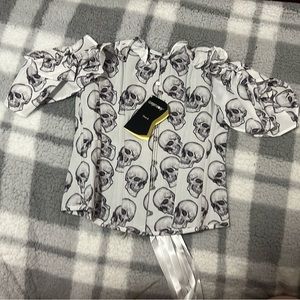 Overbust corset with ruffle sleeves